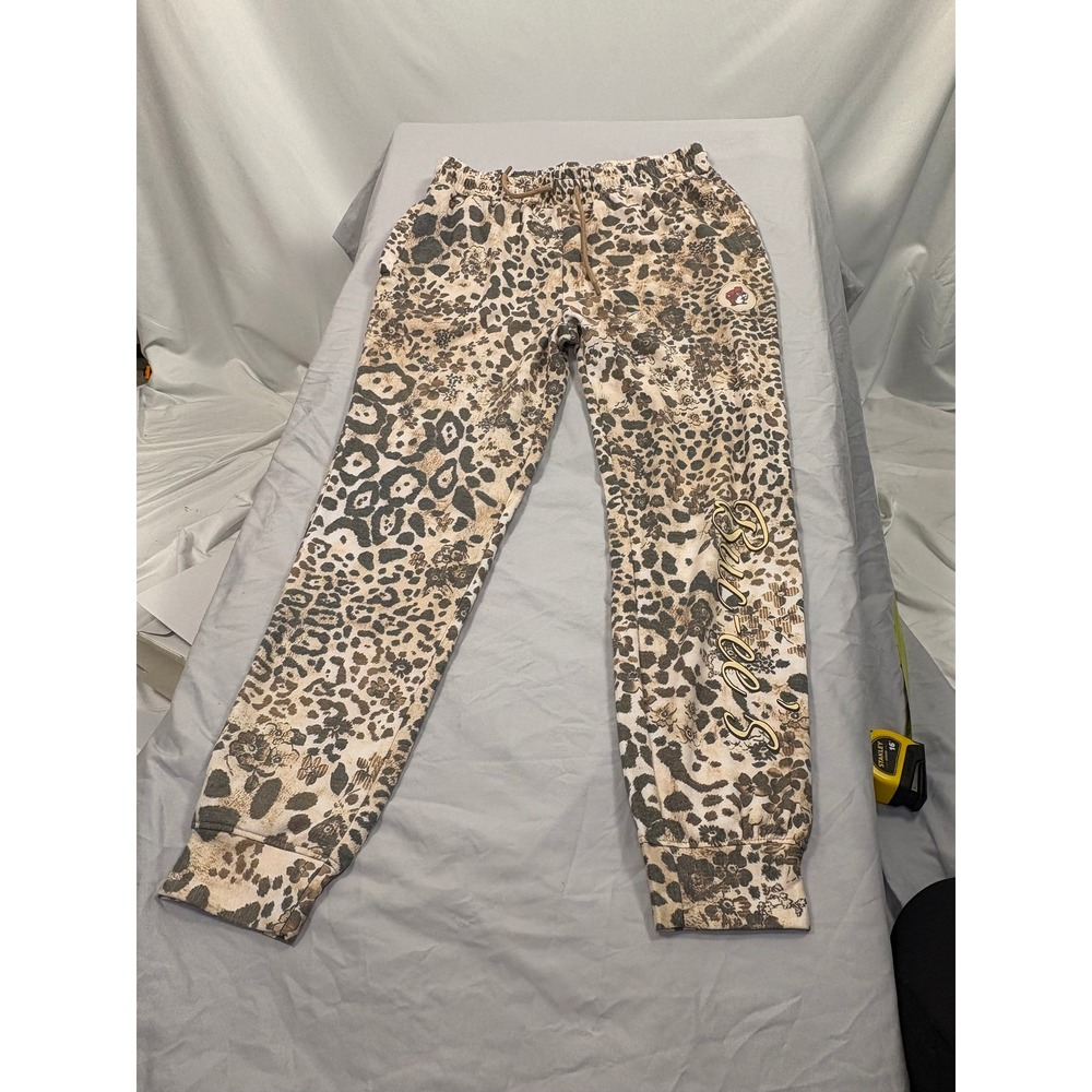 Buc-ee's Leopard Print Jogger Sweatpants Women's Medium Drawstring Waist